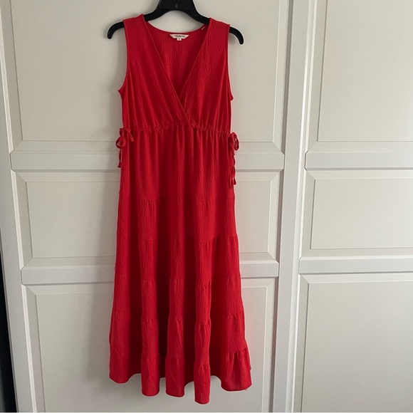 Max Studio London Red Sleeveless Faux Wrap Maxi Dress - 20898 - Picture 2 of 9
